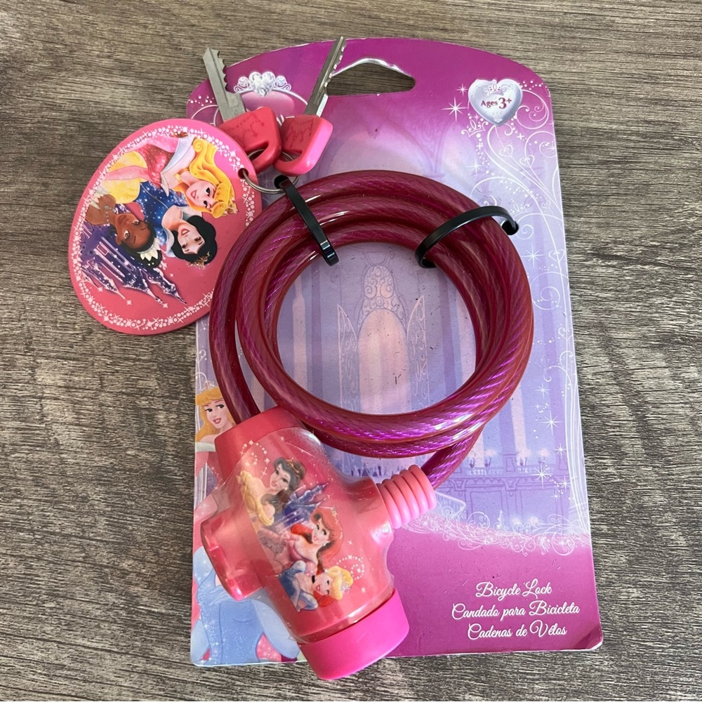 NEW Disney Princess Bicycle Bike Lock w/ Keys Pink